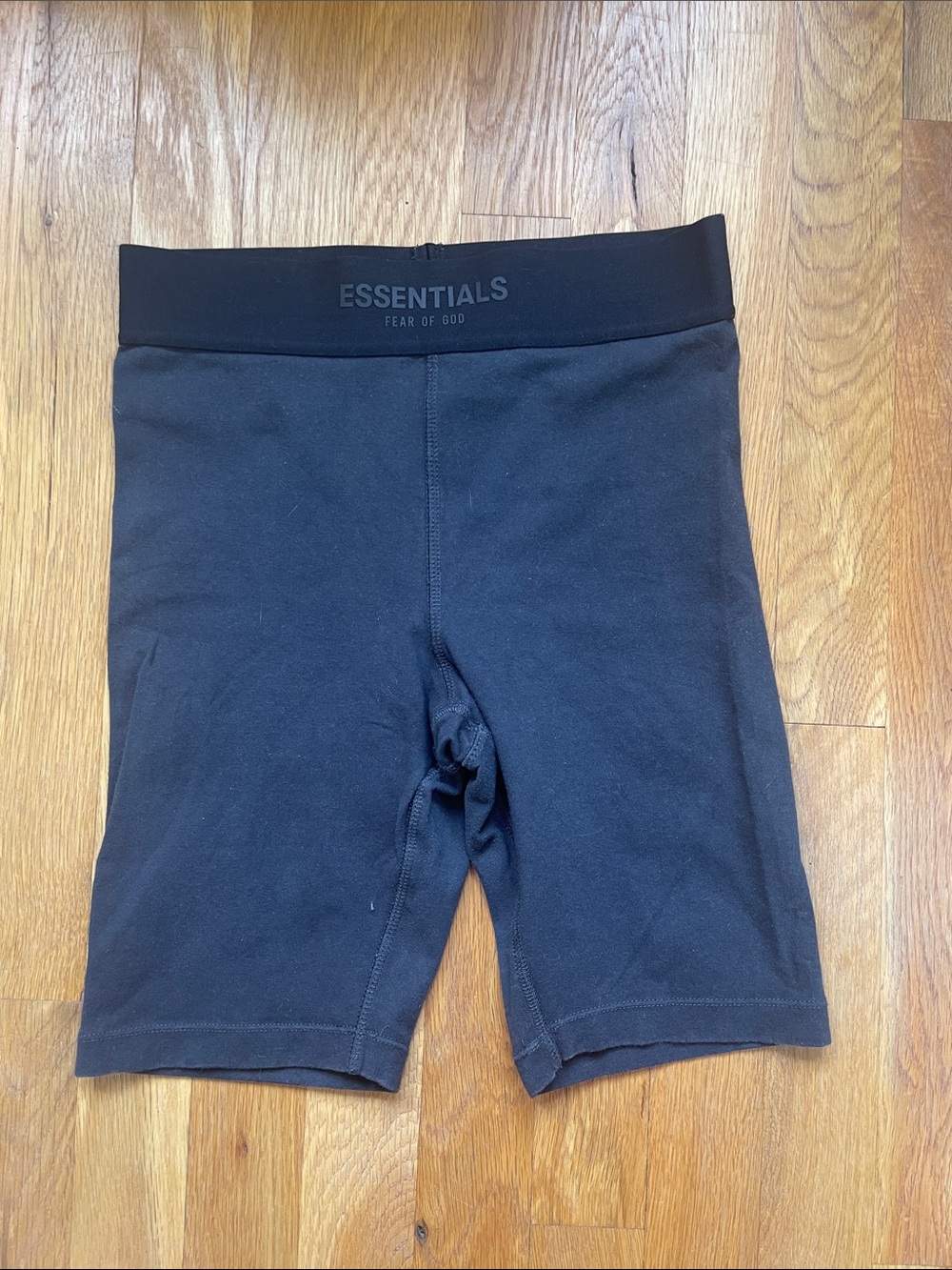 Essentials Black High-Waist Biker Shorts